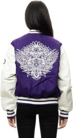 Smoke Rise Unisex All Star Varsity Jacket Hipster Urban NYC Utility Outerwear, Fur Jacket and Wool Melton Jacket