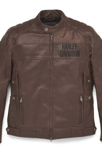 Harley Davidson Men’s Fremont Triple Vent System Leather Brown Jacket