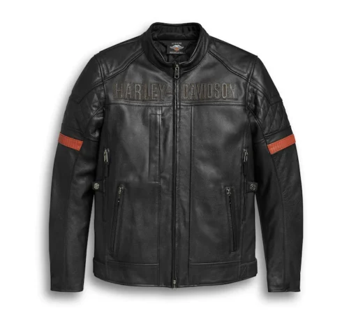 Harley Davidson Men’s Vanocker Waterproof Triple Vent System Leather Jacket
