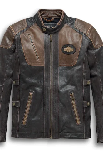 Harley Davidson Men’s Triple Vent System Trostel Leather Jacket