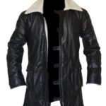 Bane Coat Black Genuine Real Leather Coat Batman Dark Knight Shearling