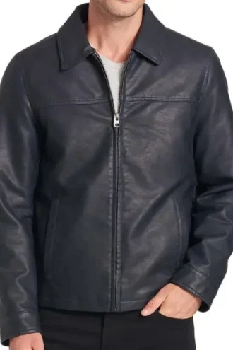 Barry Faux Leather Open-Bottom Jacket