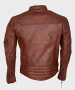 Mens Distressed Brown Motorcycle Jacket