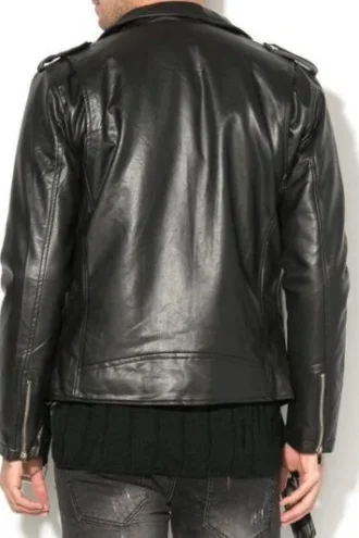 Men Classic Biker Leather Jacket