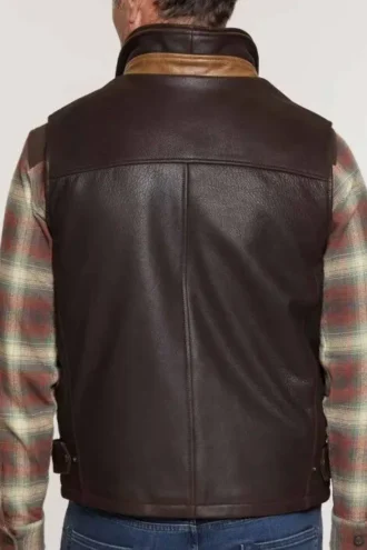 Mens Brown Lambskin Leather Vest