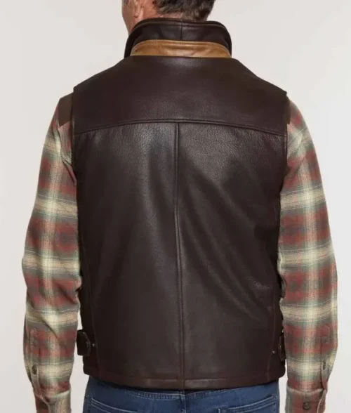 Mens Brown Lambskin Leather Vest