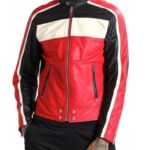 Men’s JCM251 Red & White Biker Jacket