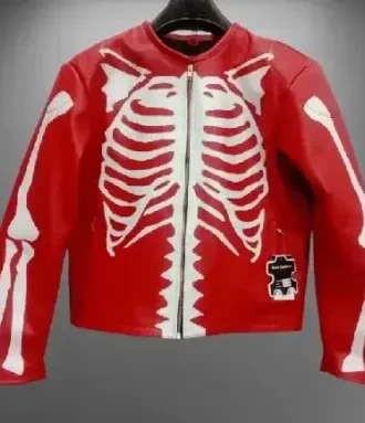 Men’s Skeleton Red Motorcycle Jacket
