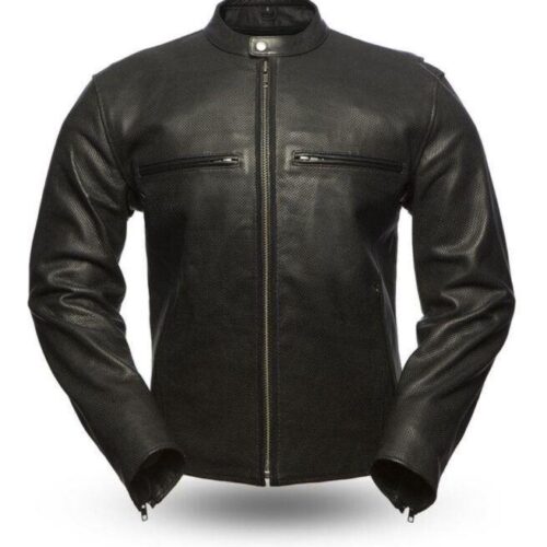 Men’s Turbine Black Biker Leather Jacket