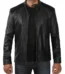 Mens Classic Black Leather Cafe Racer Jacket
