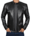 Men's Black Leather Cafe Racer Jacket