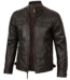 Mens Cafe Racer Distressed High Quality Brown Leather Jacket - Limited Stock