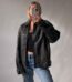 Women Casual Wear Oversize Genuine Black Leather Jacket, natural leather