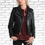 Women Biker Motorcycle Lamb Skin Slim Fit Leather Jacket , Casual Genuine Leather Jacket for Women lambskin leather woman jacket
