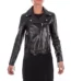 Italian handmade Women soft genuine lambskin lamb leather biker jacket slim fit color BLACK