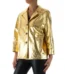 Italian handmade Women genuine lambskin leather jacket color Metallic Gold