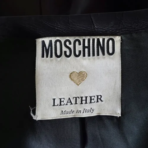Vintage MOSCHINO Lion Head Door Knocker Leather Jacket