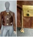 Vintage 1989 MOSCHINO CHEAP and CHIC Lock Key Brown Leather Cropped Jacket