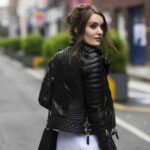 Women's Black Quilted Real Leather Short Jacket - Fashionable and Warm Outwear