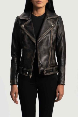 Moto stlye Leather Jacket, Handmade Real Leather Biker Jacket, Biker Jacket for Womens