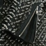 Bikers Customize Handmade Silver Heavy Metal Spike Studs Genuine Leather Ladies Gothic Punk Jacket