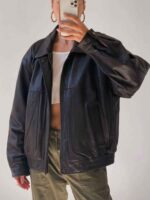 90's Womens Vintage Oversized Straight Jacket, ladies leather jacket, ladies biker jacket, ladies oversized leather jacket