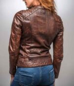 Vintage Brown Leather Women's Jacket By Leather Minion