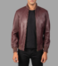 Shane Maroon Leather Bomber Jacket