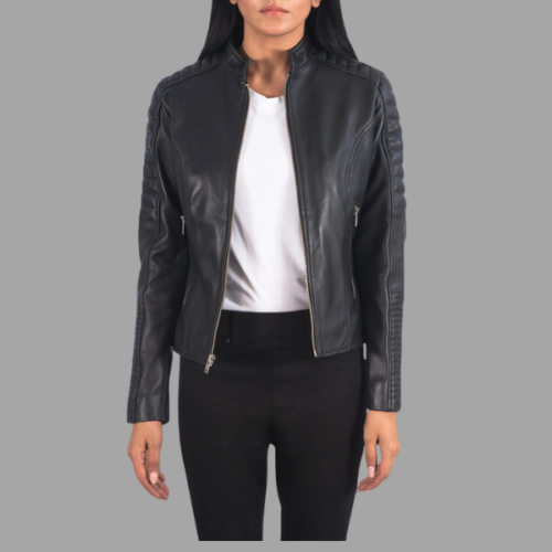 Alison Brown Leather Biker Jacket