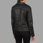 Carolyn Quilted Black Biker Jacket