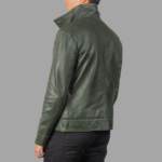 Columbus Green Leather Bomber Jacket