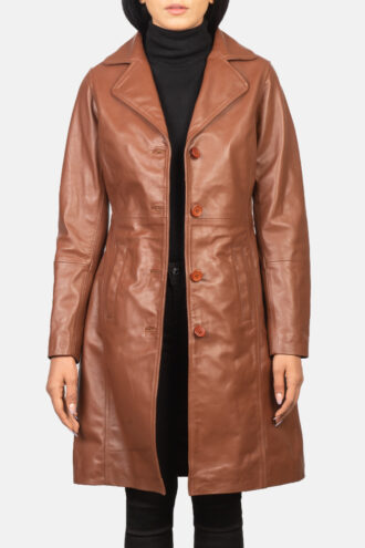 Alexis Brown Single Breasted Leather Coat