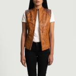 Westina Tan Dye Leather Vest