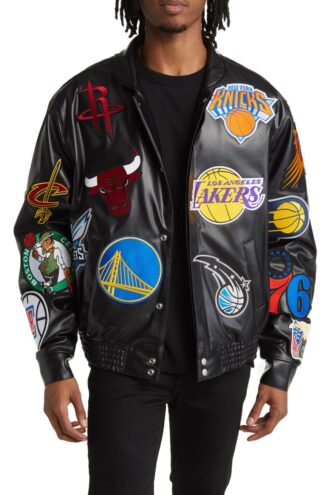 NBA Collage Leather Jacket