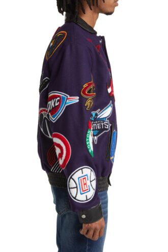 NBA Collage Wool Blend Jacket Purple
