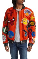 NBA Collage Wool Blend Jacket Orange