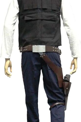 Han Solo Black ANH Vest Costume Cosplay Harrison Ford Movie