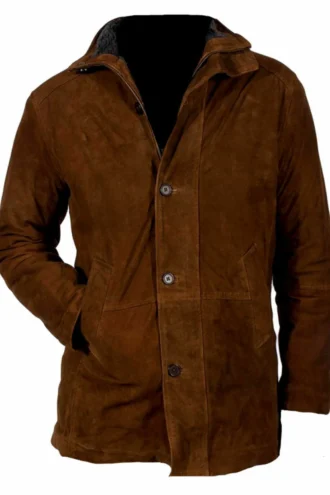 Handmade Longmire Walt Mysteries Robert Sheriff Brown Suede Leather Jacket
