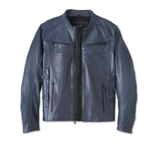 Men's Capitol Triple Vent System 2.0 Leather Jacket - Ombre Blue