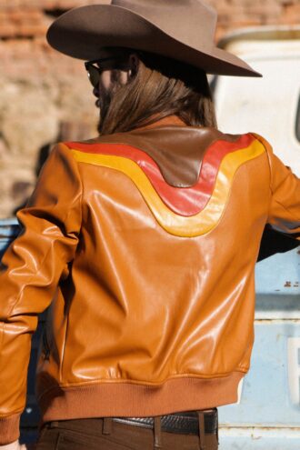 Cosmic Cowboy Bomber Jacket | vegan leather 70s vintage style jacket