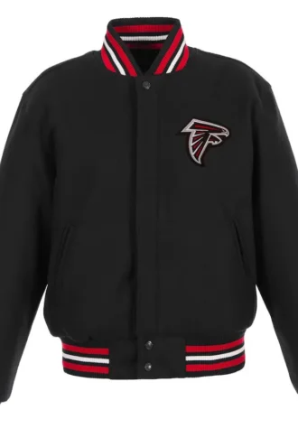Atlanta Falcons Women's Embroidered Logo All-Wool Jacket - Black