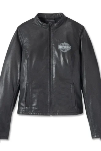 Women's Factory Perforated Leather Jacket