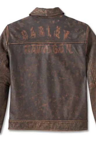 Men's Gas & Oil Leather Jacket - Brown Leather