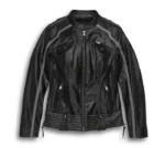Women's Hairpin Leather Jacket - Black
