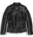 Women's Hairpin Leather Jacket - Black