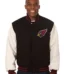 Arizona Cardinals Domestic Two-Tone Handmade Wool and Leather Jacket-Black/White