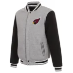 Arizona Cardinals Two-Tone Reversible Fleece Jacket - Gray/Black