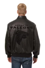 Atlanta Falcons JH Design Tonal All Leather Jacket - Black/Black