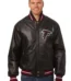 Atlanta Falcons Handmade Full Leather Snap Jacket - Black