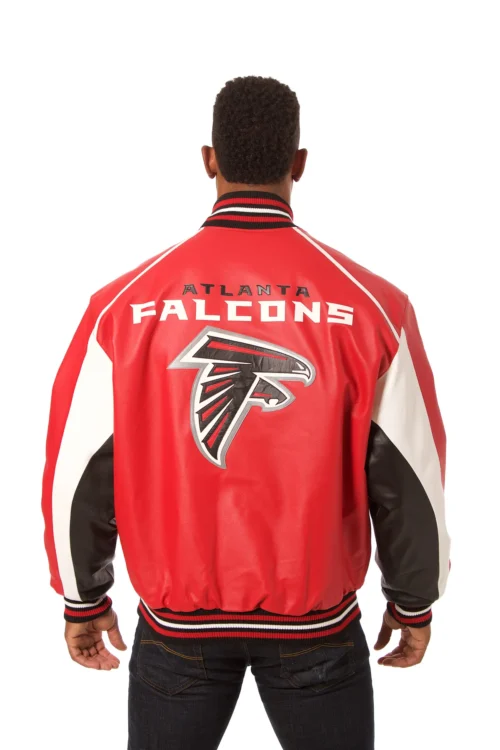 Atlanta Falcons  Leather Jacket - Red/White